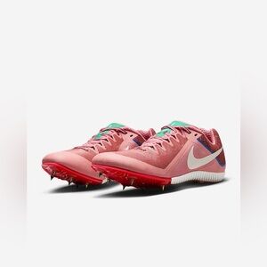 Nike Zoom Rival Multi Track Field Spikes Shoes Womens sz 10.5 Red Stardust